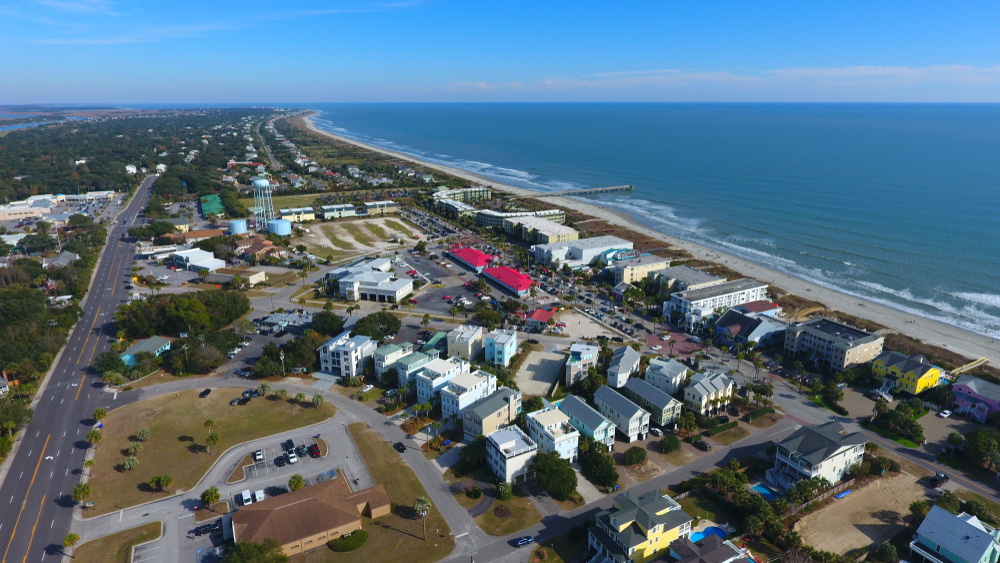 Aerial view of Isle of Palms, SC