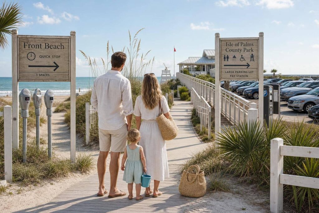 Front Beach vs. Isle of Palms County Park: Parking and Access
